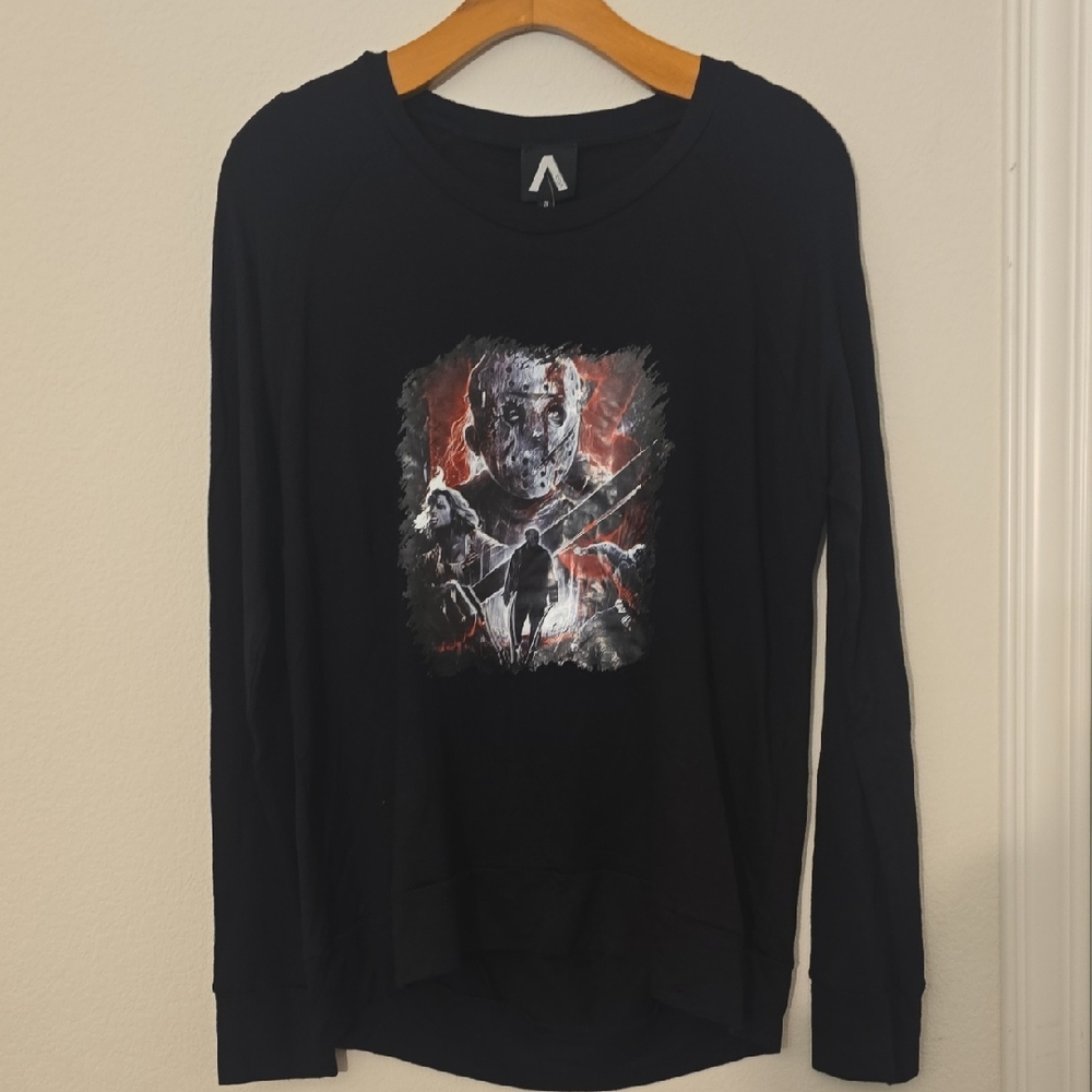 Black Graphic Women''s Long Sleve T-shirt.